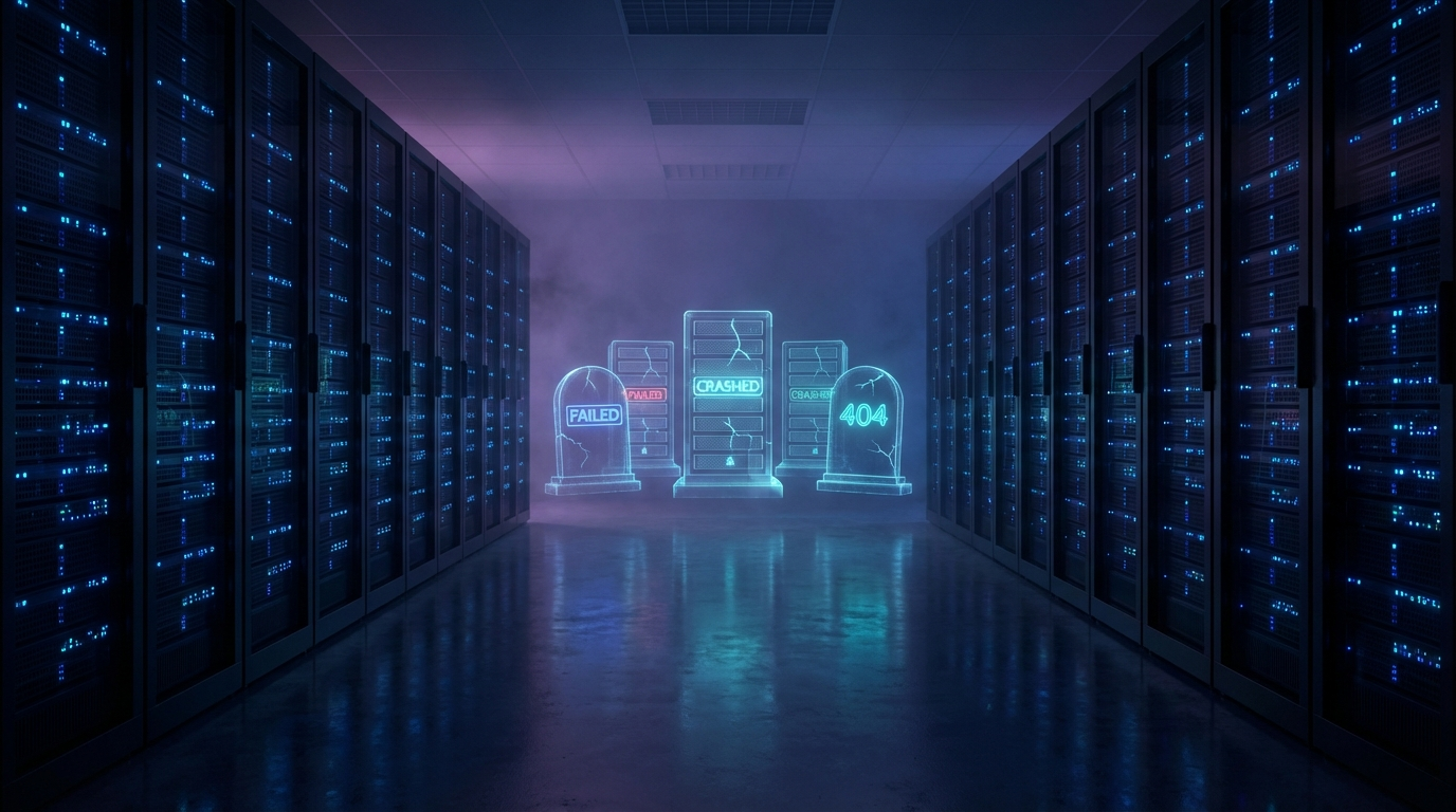 Visual illustration for The AI Startup Graveyard: Post-Mortems | X01