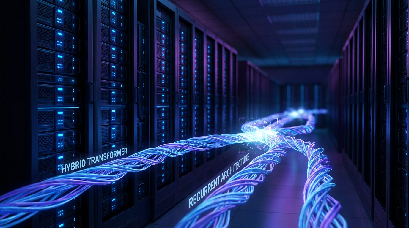 Illustration for OLMo Hybrid: 2x Efficiency by Rethinking the Transformer